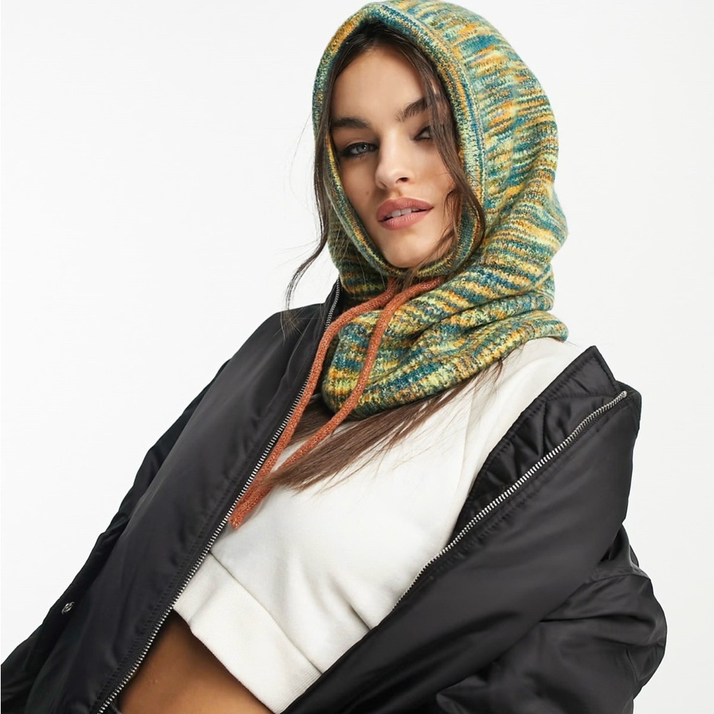 NWT - Free People - spacedye balaclava in turquoise multi